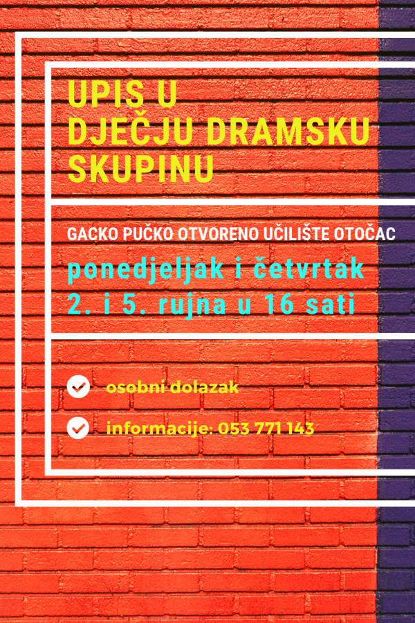 UPIS U DJEČJU DRAMSKU SKUPINU