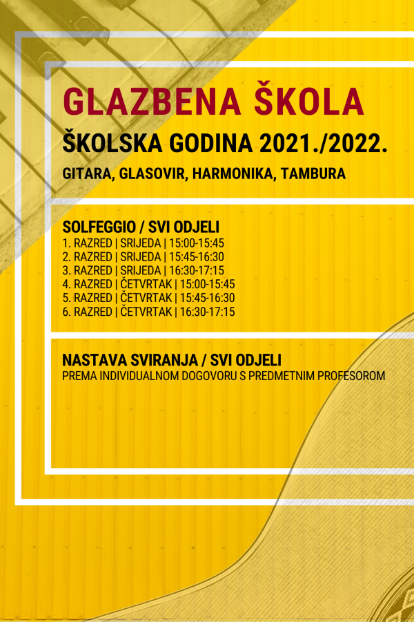 POČETAK GLAZBENE ŠKOLE 2021./2022.