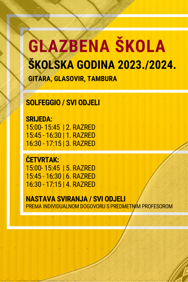 POČETAK GLAZBENE ŠKOLE 2023./2024.