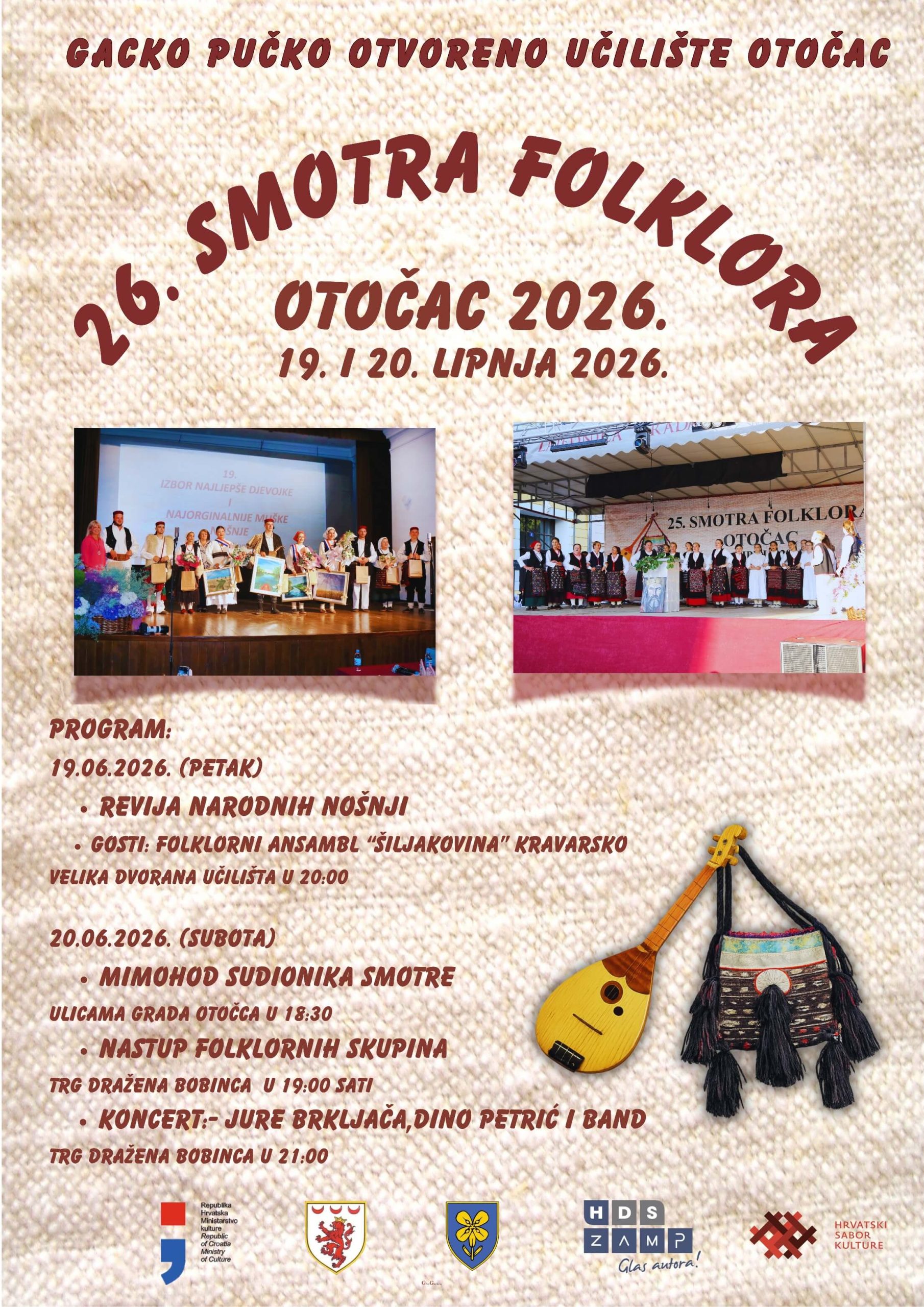 Smotra folklora - 2026 - Otočac - Gacko pučko otvoreno učilište Otočac